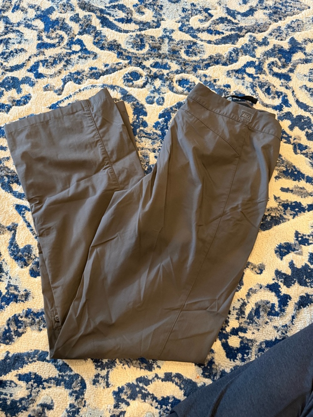 REI Straight Leg Outdoor Pants in Gray. Adjustable Pant Length